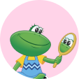 Frog looking in mirror icon